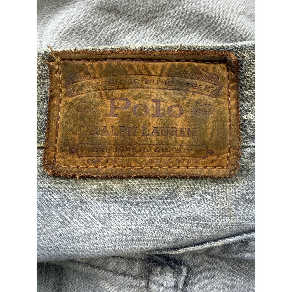 Polo Ralph Lauren Hampton Straight Gray Jeans Mens 44x34 Vintage Y2K Grunge - Picture 12 of 12
